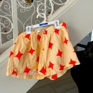 Orange Star Patterned Kids Shorts